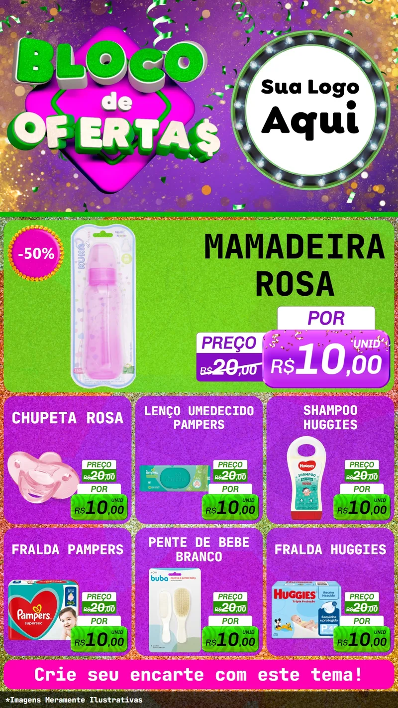 Modelo de Rede Social para Stories com o tema Bloco de Ofertas para Bebês