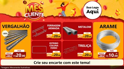 Modelo de TV para TV Horizontal com o tema Mês do Cliente para Ferragens