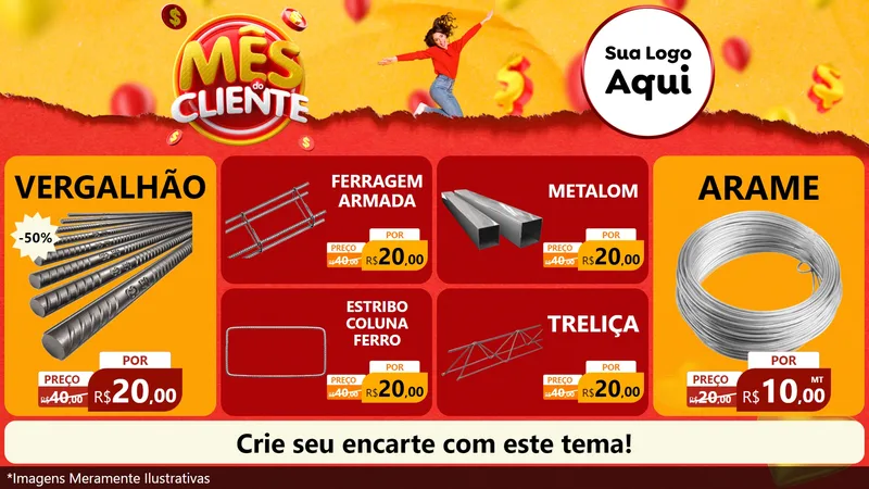 Modelo de TV para TV Horizontal com o tema Mês do Cliente para Ferragens