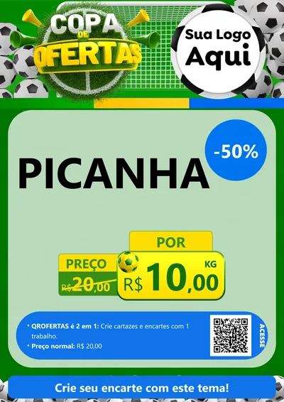 Modelo de Cartaz para Cartaz A4 Vertical com o tema Copa De Ofertas para Açougue