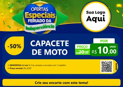 Modelo de Cartaz para Cartaz A4 Horizontal com o tema Ofertas Especiais Feriado da Independência para Moto peças
