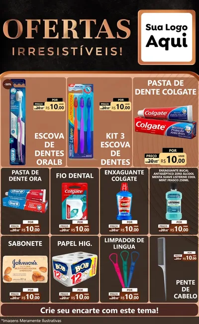 Modelo de Encarte para Encarte Grande com o tema Ofertas Irresistíveis! para Higiene Pessoal