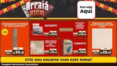 Modelo de TV para TV Horizontal com o tema Arraiá de Ofertas - Junina para Pisos e revestimentos