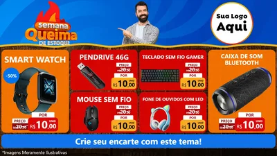 Modelo de TV para TV Horizontal com o tema Semana Queima de Estoque para Informática