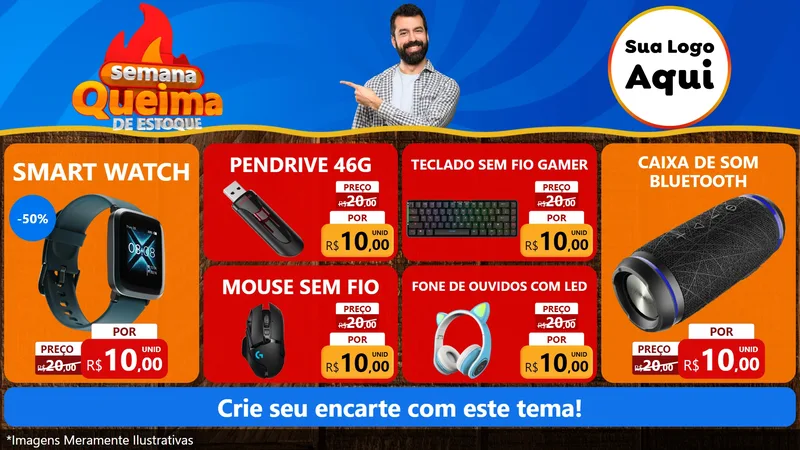 Modelo de TV para TV Horizontal com o tema Semana Queima de Estoque para Informática