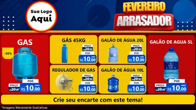 Modelo de TV para TV Horizontal com o tema Fevereiro Arrasador para Água e gás