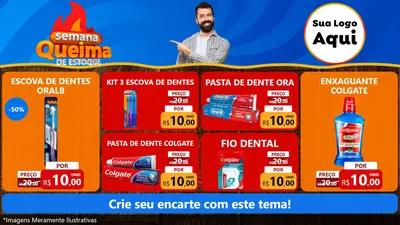 Modelo de TV para TV Horizontal com o tema Semana Queima de Estoque para Higiene Pessoal