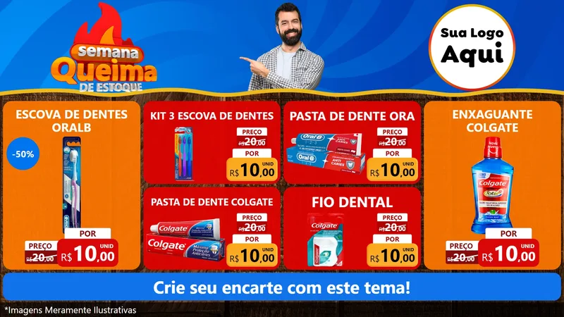 Modelo de TV para TV Horizontal com o tema Semana Queima de Estoque para Higiene Pessoal