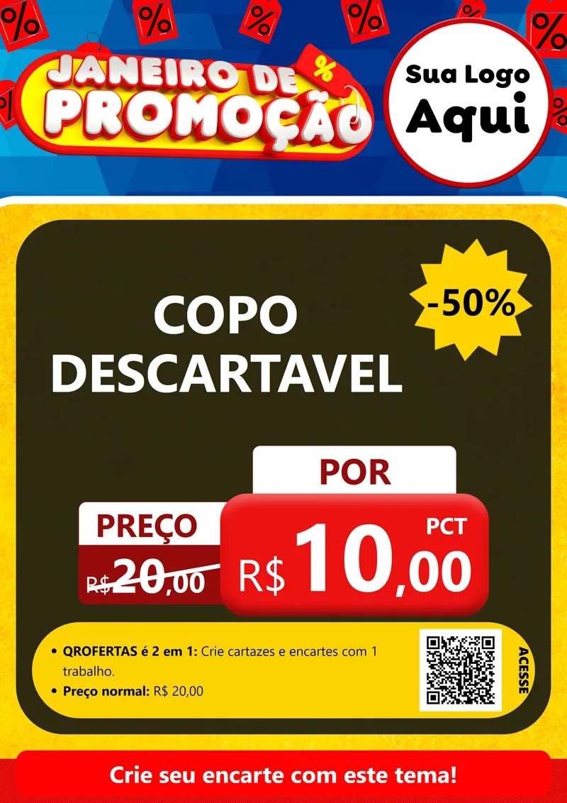 Modelo de Cartaz para Cartaz A4 Vertical com o tema Janeiro de Promoção para Embalagens