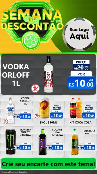 Modelo de Rede Social para Stories com o tema Semana de Descontão - Copa para Distribuidora de bebidas
