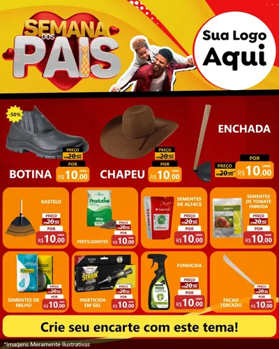 Modelo de Rede Social para Feed Instagram com o tema Semana Dos Pais para Agropecuária