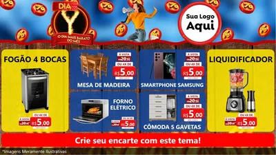 Modelo de TV para TV Horizontal com o tema Dia Y - O Dia Mais Barato Do Mês para Móveis e Eletro