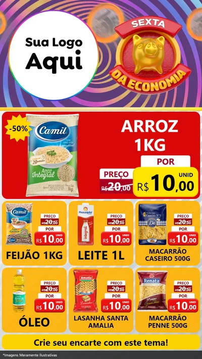 Modelo de Rede Social para Stories com o tema Sexta da Economia para Supermercado
