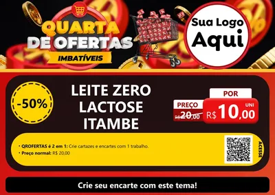 Modelo de Cartaz para Cartaz A4 Horizontal com o tema Quarta de Ofertas Imbatíveis para Frios e Laticínios