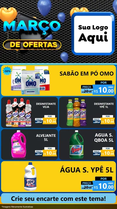 Modelo de TV para TV Vertical com o tema Março de Ofertas para Produtos de Limpeza