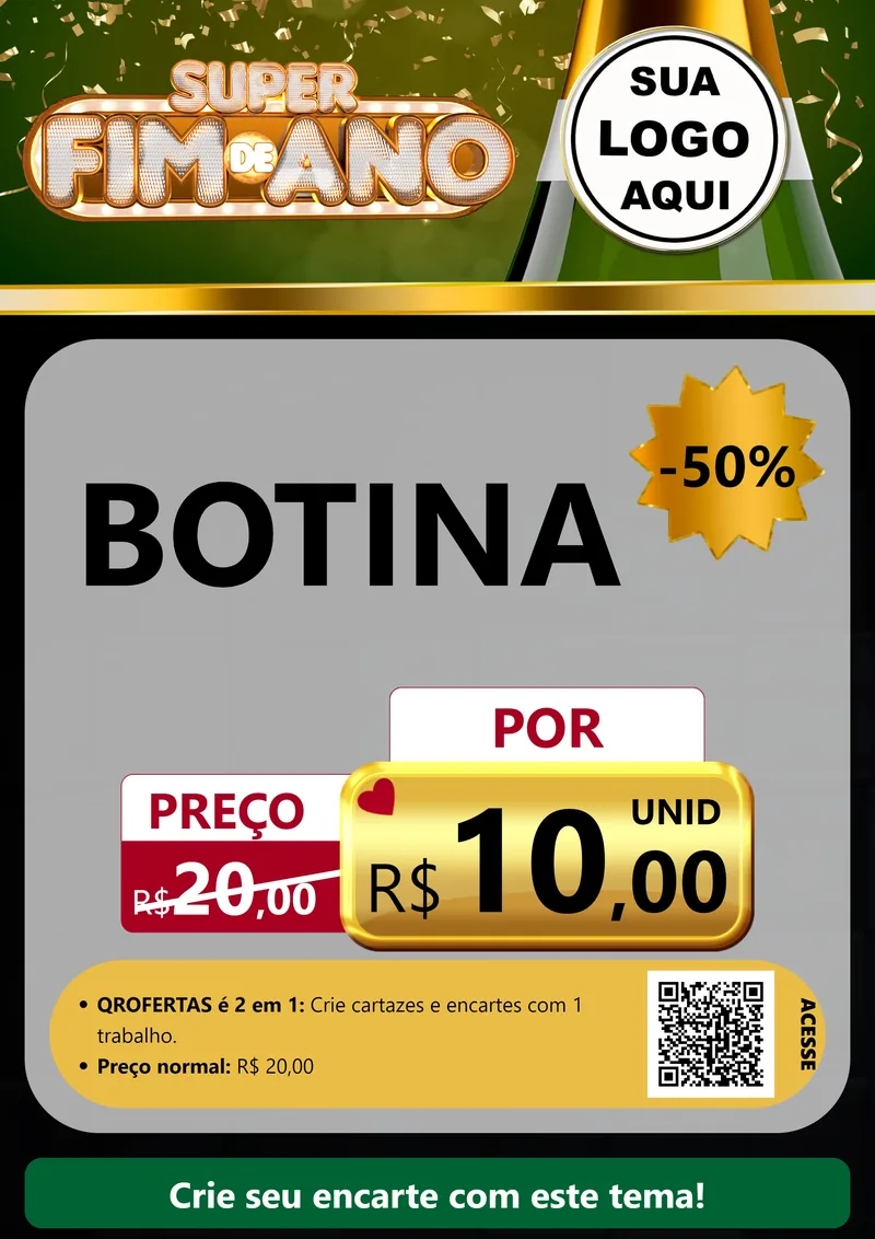 Modelo de Cartaz para Cartaz A4 Vertical com o tema Super Fim de Ano para Agropecuária