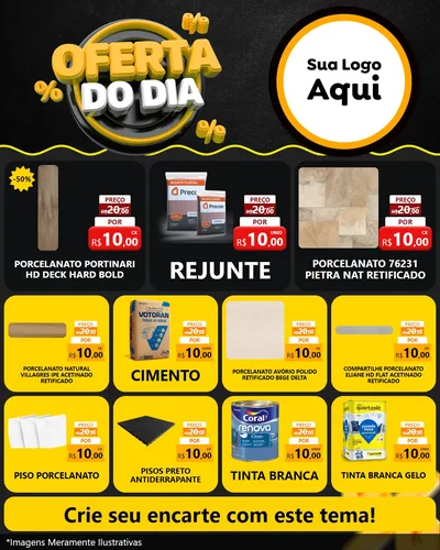 Modelo de Rede Social para Feed Instagram com o tema Oferta Do Dia para Pisos e revestimentos