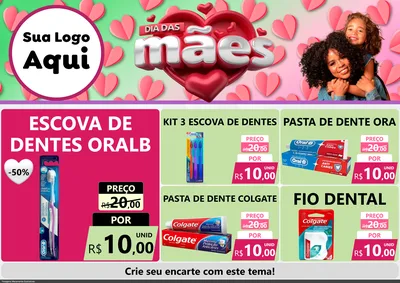 Modelo de Encarte para Encarte A4 Horizontal com o tema Dia das Mães para Higiene Pessoal