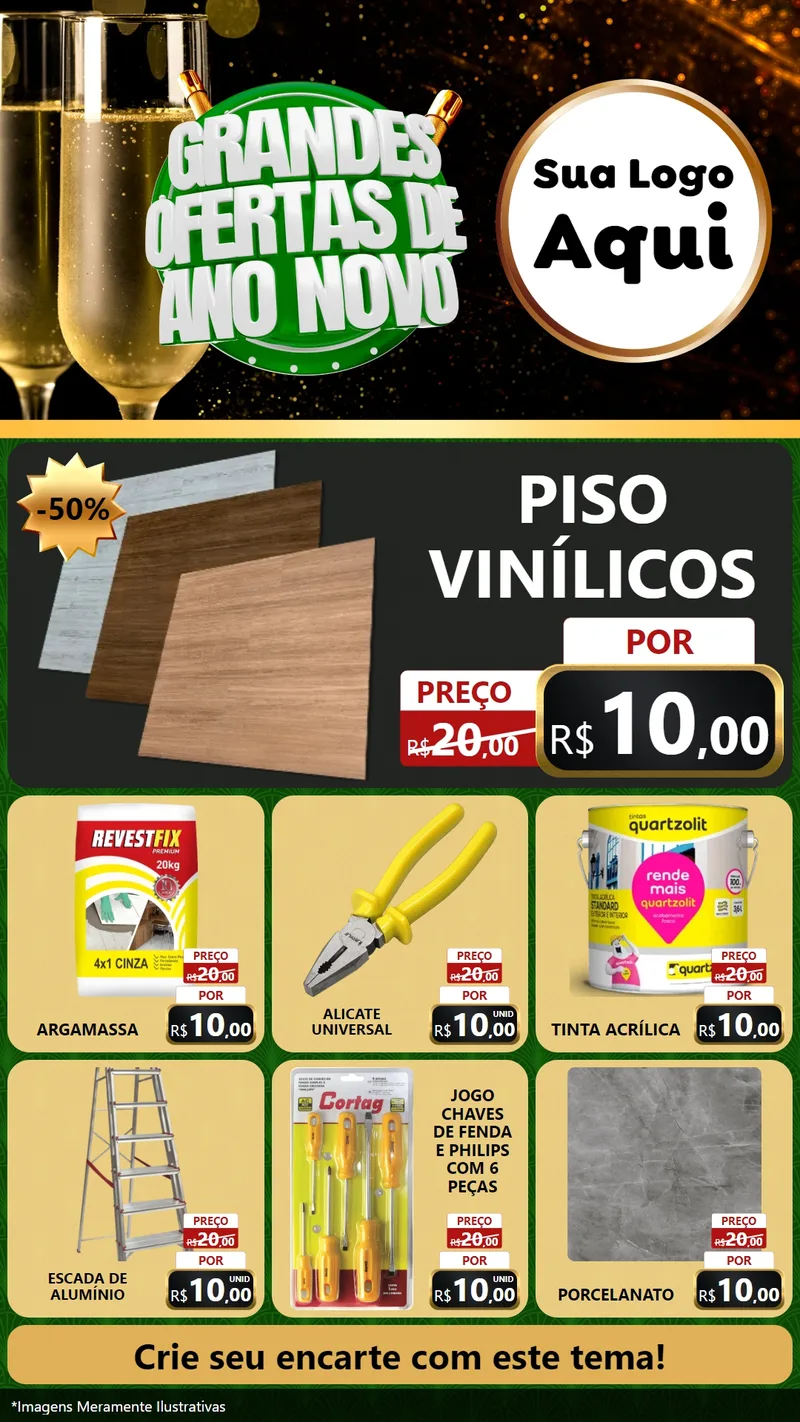 Modelo de Rede Social para Stories com o tema Grandes Ofertas de Ano Novo para Material para Construção