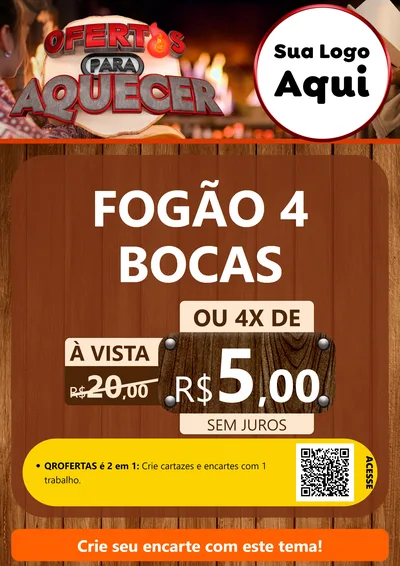 Modelo de Cartaz para Cartaz A4 Vertical com o tema Ofertas Para Aquecer para Móveis e Eletro