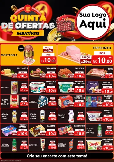 Modelo de Encarte para Encarte A4 Vertical com o tema Quinta de Ofertas Imbatíveis para Frios e Laticínios