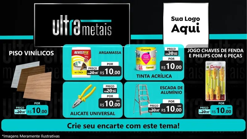 Modelo de TV para TV Horizontal com o tema Ultra Metais para Material para Construção