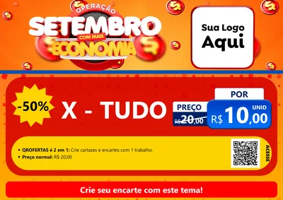 Modelo de Cartaz para Cartaz A4 Horizontal com o tema Operação Setembro Com Muita Economia para Hamburgueria