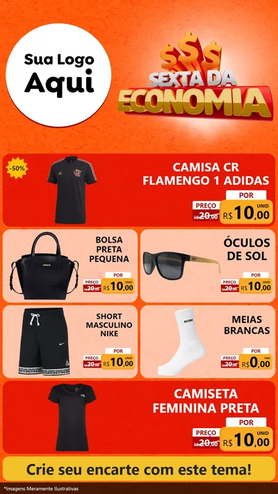 Modelo de TV para TV Vertical com o tema Sexta da Economia para Roupas e acessórios