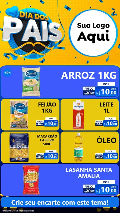 Modelo de TV para TV Vertical com o tema Dia dos Pais para Supermercado