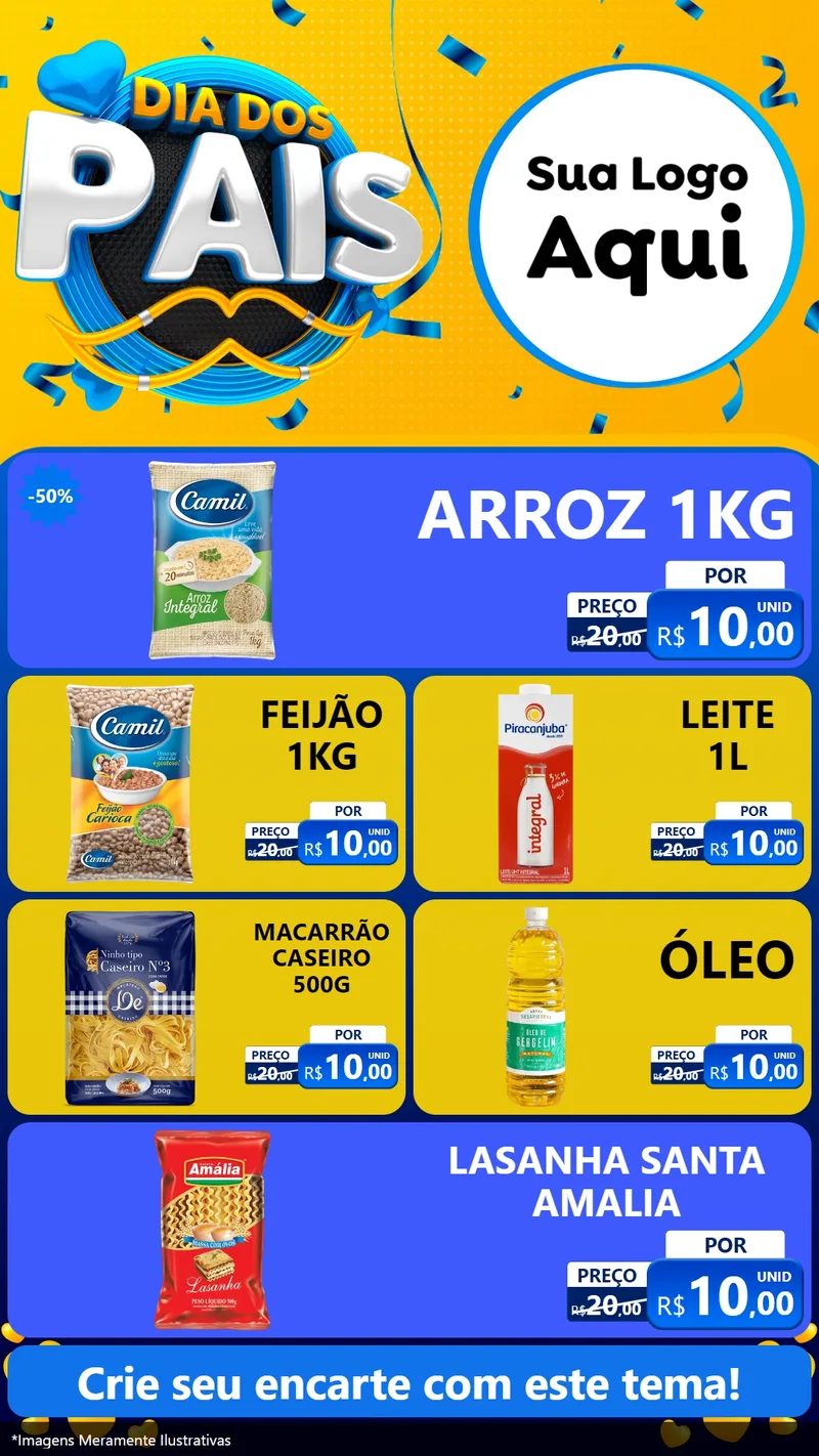 Modelo de TV para TV Vertical com o tema Dia dos Pais para Supermercado