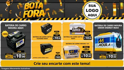 Modelo de TV para TV Horizontal com o tema Bota Fora para Baterias Elétricas