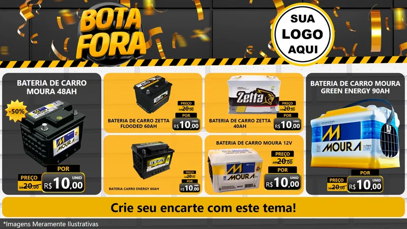 Modelo de TV para TV Horizontal com o tema Bota Fora para Baterias Elétricas