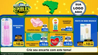 Modelo de TV para TV Horizontal com o tema Proclamação da República para Bebês