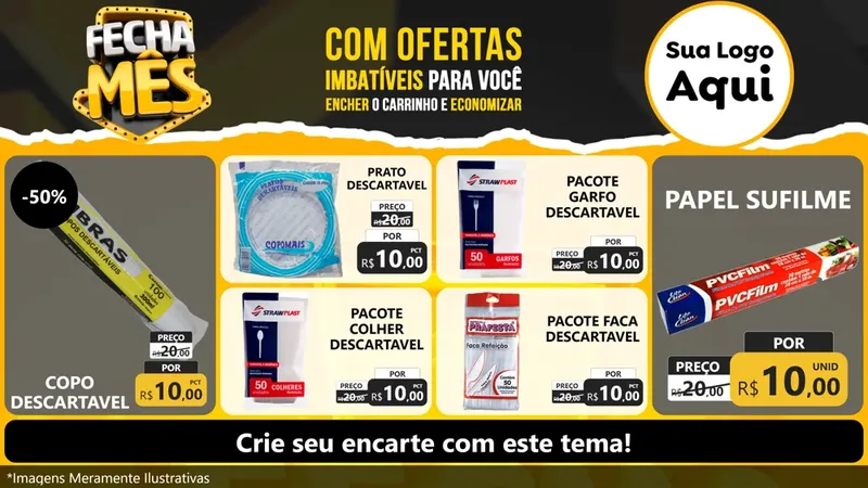 Modelo de TV para TV Horizontal com o tema Fecha Mês para Embalagens
