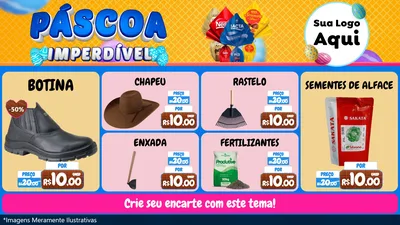 Modelo de TV para TV Horizontal com o tema Páscoa Imperdível para Agropecuária