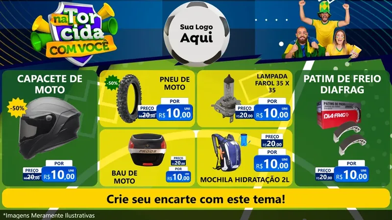 Modelo de TV para TV Horizontal com o tema Na Torcida Com Você - Copa para Moto peças