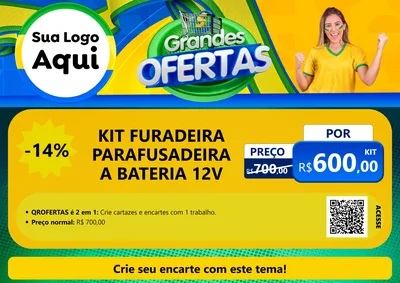 Modelo de Cartaz para Cartaz A4 Horizontal com o tema Grandes Ofertas para Maquinas e Ferramentas