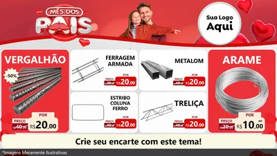 Modelo de TV para TV Horizontal com o tema Mês dos Pais para Ferragens