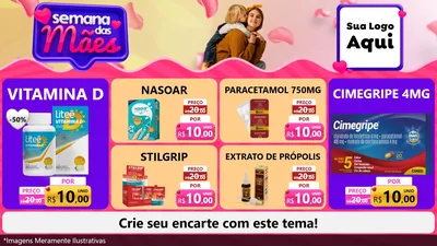 Modelo de TV para TV Horizontal com o tema Semana das Mães para Farmácia