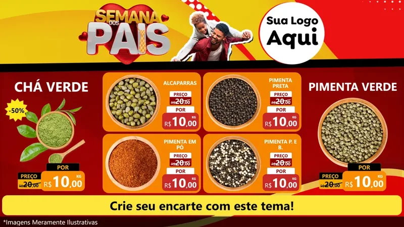 Modelo de TV para TV Horizontal com o tema Semana Dos Pais para Produtos Naturais