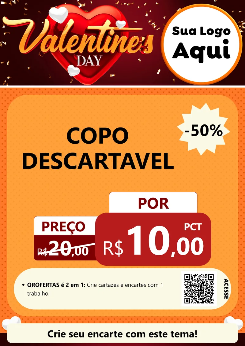 Modelo de Cartaz para Cartaz A4 Vertical com o tema Valentine's Day para Embalagens