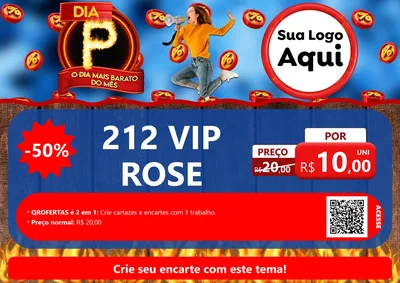 Modelo de Cartaz para Cartaz A4 Horizontal com o tema Dia P - O Dia Mais Barato Do Mês para Perfumes