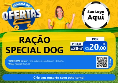 Modelo de Cartaz para Cartaz A4 Horizontal com o tema Semana de Ofertas - Copa para Pet Shop
