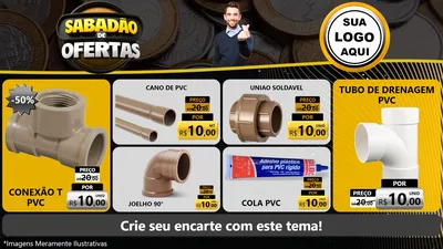 Modelo de TV para TV Horizontal com o tema Sabadão de Ofertas para Tubos e conexões