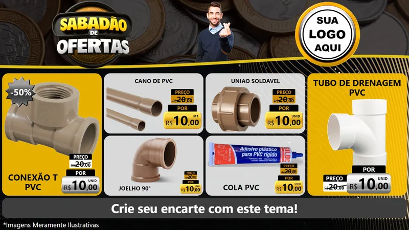 Modelo de TV para TV Horizontal com o tema Sabadão de Ofertas para Tubos e conexões