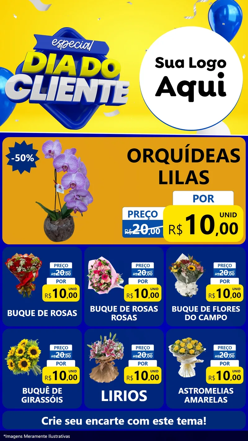 Modelo de Rede Social para Stories com o tema Especial Dia do Cliente para Floricultura e jardim
