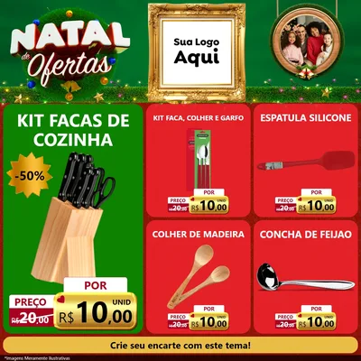 Modelo de Rede Social para Feed Facebook com o tema Natal de Ofertas para Utilidades Domésticas