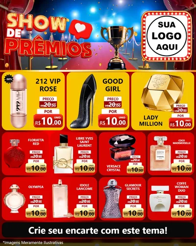 Modelo de Rede Social para Feed Instagram com o tema Show de Prêmios para Perfumes