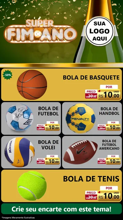 Modelo de TV para TV Vertical com o tema Super Fim de Ano para Artigos Esportivos