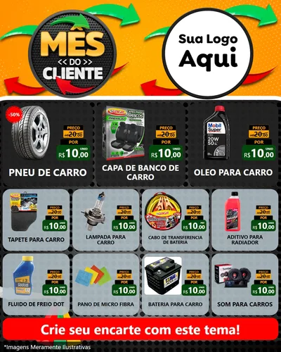 Modelo de Rede Social para Feed Instagram com o tema Mês do Cliente para Auto peças